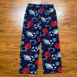 Cat & Jack Boys Navy Soccer Basketball Elastic Waist Fleece Cozy PJ Pant Size L